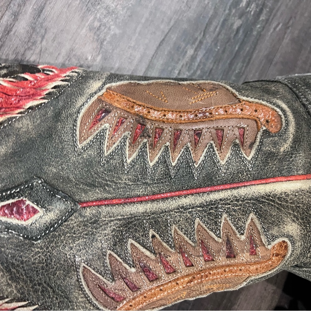 Corral Western Cowgirl Boots - Red and Orange Accents - Picture 8 of 9